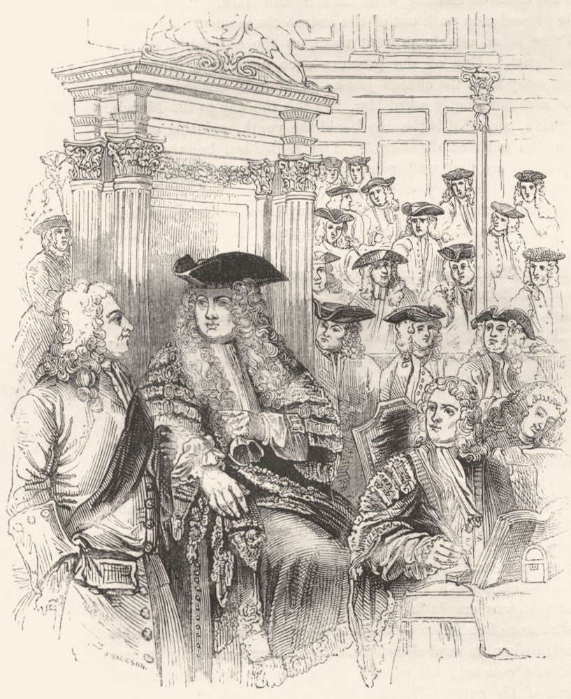 LONDON. House of Commons, Walpole 1845 old antique vintage print picture